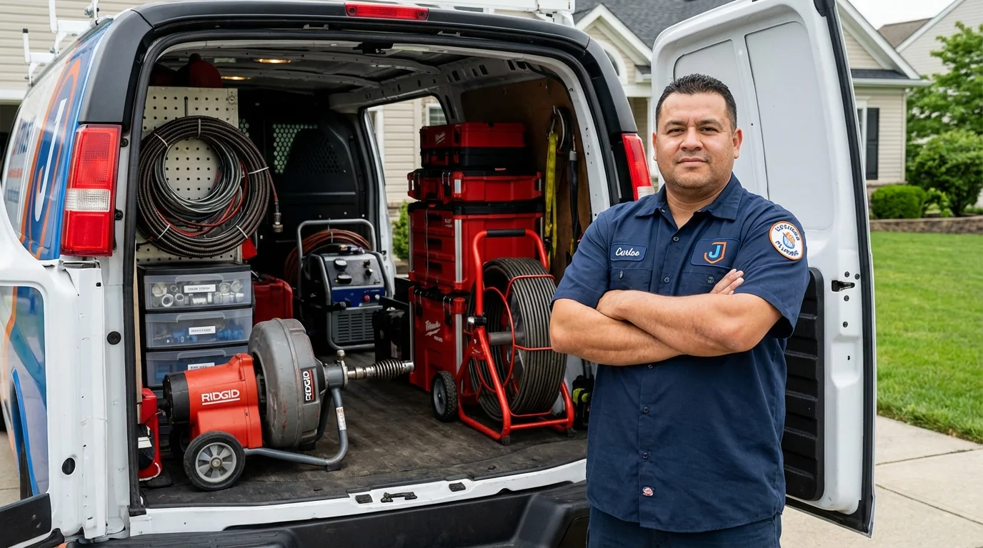 Professional drain cleaning equipment and Johns Plumbing LLC plumber in Wenatchee