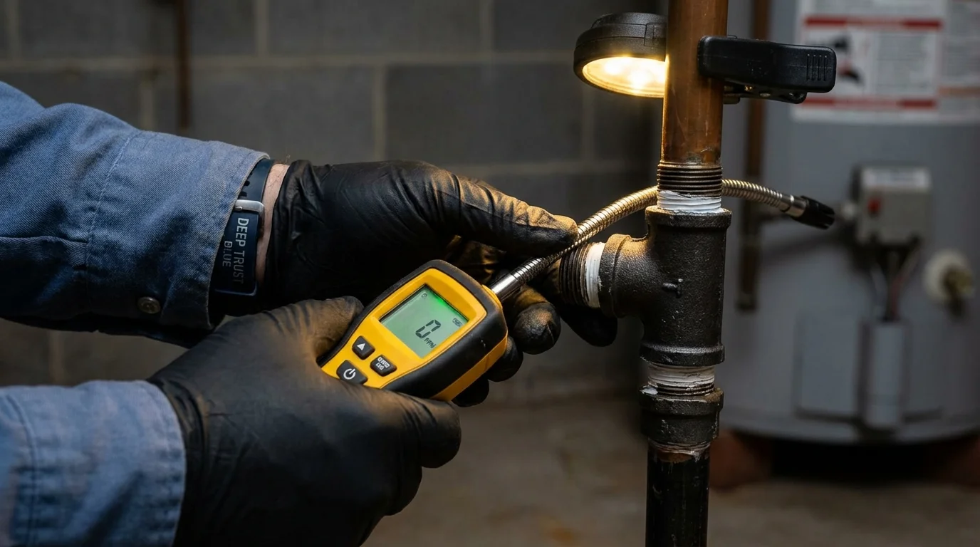 Gas leak detection with electronic sniffer by Johns Plumbing LLC in Wenatchee