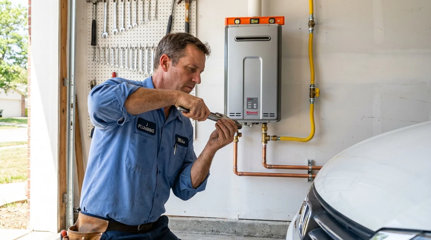 Tankless water heater installation by a Johns Plumbing LLC plumber in Wenatchee